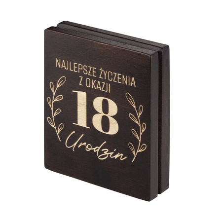 ETUI na SZTABKĘ DREWNIANE Certipack- 18 URODZINY